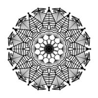 mandala noir, arrière-plan de conception de mandala ornemental de luxe, conception de mandala, conception de papier peint d'art de livre de coloriage de modèle de mandala, modèle de tuile, carte de voeux, mandala noir et blanc vecteur