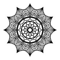 mandala noir, arrière-plan de conception de mandala ornemental de luxe, conception de mandala, conception de papier peint d'art de livre de coloriage de modèle de mandala, modèle de tuile, carte de voeux, mandala noir et blanc vecteur