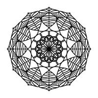 mandala noir, arrière-plan de conception de mandala ornemental de luxe, conception de mandala, conception de papier peint d'art de livre de coloriage de modèle de mandala, modèle de tuile, carte de voeux, mandala noir et blanc vecteur