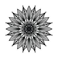 mandala noir, arrière-plan de conception de mandala ornemental de luxe, conception de mandala, conception de papier peint d'art de livre de coloriage de modèle de mandala, modèle de tuile, carte de voeux, mandala noir et blanc vecteur