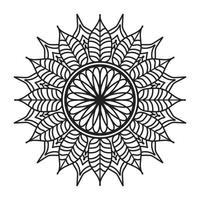 mandala noir, arrière-plan de conception de mandala ornemental de luxe, conception de mandala, conception de papier peint d'art de livre de coloriage de modèle de mandala, modèle de tuile, carte de voeux, mandala noir et blanc vecteur