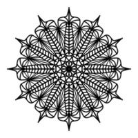 mandala noir, arrière-plan de conception de mandala ornemental de luxe, conception de mandala, conception de papier peint d'art de livre de coloriage de modèle de mandala, modèle de tuile, carte de voeux, mandala noir et blanc vecteur