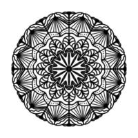 mandala noir, arrière-plan de conception de mandala ornemental de luxe, conception de mandala, conception de papier peint d'art de livre de coloriage de modèle de mandala, modèle de tuile, carte de voeux, mandala noir et blanc vecteur