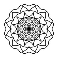 mandala noir, arrière-plan de conception de mandala ornemental de luxe, conception de mandala, conception de papier peint d'art de livre de coloriage de modèle de mandala, modèle de tuile, carte de voeux, mandala noir et blanc vecteur