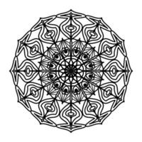 mandala noir, arrière-plan de conception de mandala ornemental de luxe, conception de mandala, conception de papier peint d'art de livre de coloriage de modèle de mandala, modèle de tuile, carte de voeux, mandala noir et blanc vecteur