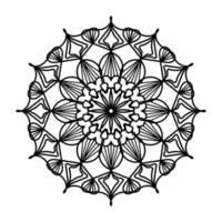 mandala noir, arrière-plan de conception de mandala ornemental de luxe, conception de mandala, conception de papier peint d'art de livre de coloriage de modèle de mandala, modèle de tuile, carte de voeux, mandala noir et blanc vecteur