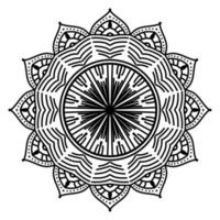 mandala noir, arrière-plan de conception de mandala ornemental de luxe, conception de mandala, conception de papier peint d'art de livre de coloriage de modèle de mandala, modèle de tuile, carte de voeux, mandala noir et blanc vecteur