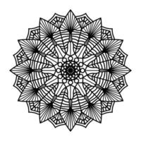 mandala noir, arrière-plan de conception de mandala ornemental de luxe, conception de mandala, conception de papier peint d'art de livre de coloriage de modèle de mandala, modèle de tuile, carte de voeux, mandala noir et blanc vecteur