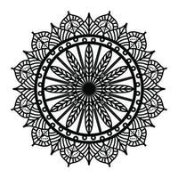 mandala noir, arrière-plan de conception de mandala ornemental de luxe, conception de mandala, conception de papier peint d'art de livre de coloriage de modèle de mandala, modèle de tuile, carte de voeux, mandala noir et blanc vecteur