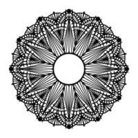 mandala noir, arrière-plan de conception de mandala ornemental de luxe, conception de mandala, conception de papier peint d'art de livre de coloriage de modèle de mandala, modèle de tuile, carte de voeux, mandala noir et blanc vecteur