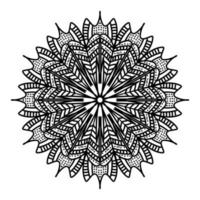 mandala noir, arrière-plan de conception de mandala ornemental de luxe, conception de mandala, conception de papier peint d'art de livre de coloriage de modèle de mandala, modèle de tuile, carte de voeux, mandala noir et blanc vecteur