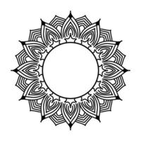 mandala noir, arrière-plan de conception de mandala ornemental de luxe, conception de mandala, conception de papier peint d'art de livre de coloriage de modèle de mandala, modèle de tuile, carte de voeux, mandala noir et blanc vecteur