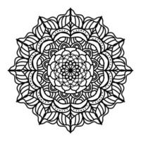 mandala noir, arrière-plan de conception de mandala ornemental de luxe, conception de mandala, conception de papier peint d'art de livre de coloriage de modèle de mandala, modèle de tuile, carte de voeux, mandala noir et blanc vecteur