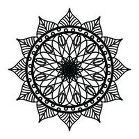 mandala noir, arrière-plan de conception de mandala ornemental de luxe, conception de mandala, conception de papier peint d'art de livre de coloriage de modèle de mandala, modèle de tuile, carte de voeux, mandala noir et blanc vecteur