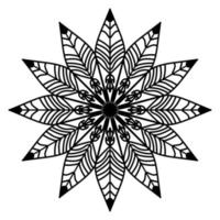 mandala noir, arrière-plan de conception de mandala ornemental de luxe, conception de mandala, conception de papier peint d'art de livre de coloriage de modèle de mandala, modèle de tuile, carte de voeux, mandala noir et blanc vecteur