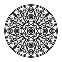 mandala noir, arrière-plan de conception de mandala ornemental de luxe, conception de mandala, conception de papier peint d'art de livre de coloriage de modèle de mandala, modèle de tuile, carte de voeux, mandala noir et blanc vecteur