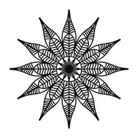 mandala noir, arrière-plan de conception de mandala ornemental de luxe, conception de mandala, conception de papier peint d'art de livre de coloriage de modèle de mandala, modèle de tuile, carte de voeux, mandala noir et blanc vecteur