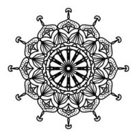 mandala noir, arrière-plan de conception de mandala ornemental de luxe, conception de mandala, conception de papier peint d'art de livre de coloriage de modèle de mandala, modèle de tuile, carte de voeux, mandala noir et blanc vecteur