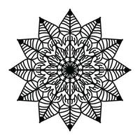 mandala noir, arrière-plan de conception de mandala ornemental de luxe, conception de mandala, conception de papier peint d'art de livre de coloriage de modèle de mandala, modèle de tuile, carte de voeux, mandala noir et blanc vecteur