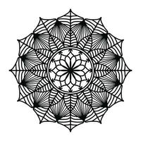 mandala noir, arrière-plan de conception de mandala ornemental de luxe, conception de mandala, conception de papier peint d'art de livre de coloriage de modèle de mandala, modèle de tuile, carte de voeux, mandala noir et blanc vecteur