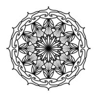 mandala noir, arrière-plan de conception de mandala ornemental de luxe, conception de mandala, conception de papier peint d'art de livre de coloriage de modèle de mandala, modèle de tuile, carte de voeux, mandala noir et blanc vecteur