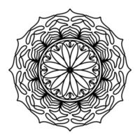 mandala noir, arrière-plan de conception de mandala ornemental de luxe, conception de mandala, conception de papier peint d'art de livre de coloriage de modèle de mandala, modèle de tuile, carte de voeux, mandala noir et blanc vecteur