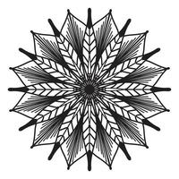 mandala noir, arrière-plan de conception de mandala ornemental de luxe, conception de mandala, conception de papier peint d'art de livre de coloriage de modèle de mandala, modèle de tuile, carte de voeux, mandala noir et blanc vecteur