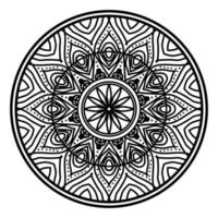 mandala noir, arrière-plan de conception de mandala ornemental de luxe, conception de mandala, conception de papier peint d'art de livre de coloriage de modèle de mandala, modèle de tuile, carte de voeux, mandala noir et blanc vecteur