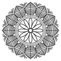 mandala noir, arrière-plan de conception de mandala ornemental de luxe, conception de mandala, conception de papier peint d'art de livre de coloriage de modèle de mandala, modèle de tuile, carte de voeux, mandala noir et blanc vecteur