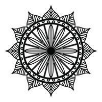 mandala noir, arrière-plan de conception de mandala ornemental de luxe, conception de mandala, conception de papier peint d'art de livre de coloriage de modèle de mandala, modèle de tuile, carte de voeux, mandala noir et blanc vecteur