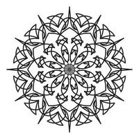 mandala noir, arrière-plan de conception de mandala ornemental de luxe, conception de mandala, conception de papier peint d'art de livre de coloriage de modèle de mandala, modèle de tuile, carte de voeux, mandala noir et blanc vecteur