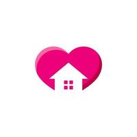 maison amour logo vecteur icône illustration de conception