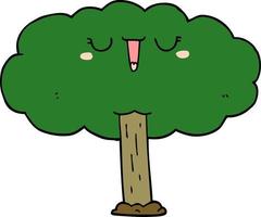 arbre de dessin animé de personnage de doodle vecteur