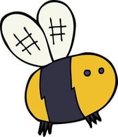 abeille de dessin animé de personnage de doodle vecteur