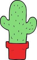 cactus de dessin animé de griffonnage vecteur