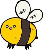 abeille de dessin animé de personnage de doodle vecteur