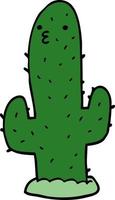 cactus de dessin animé de personnage de doodle vecteur