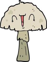 champignon de dessin animé de personnage de doodle vecteur
