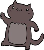 chat de dessin animé de personnage de doodle vecteur