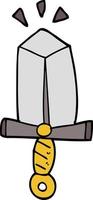 épée de dessin animé de griffonnage vecteur