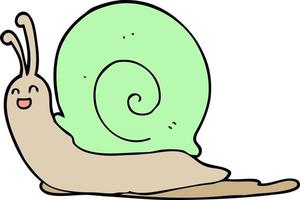 escargot de dessin animé de personnage de doodle vecteur