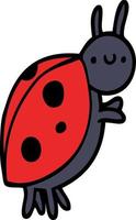 coccinelle de dessin animé de personnage de doodle vecteur