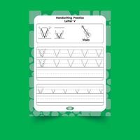 feuille de calcul de traçage alphabet avec lettre et vocabulaire vecteur