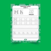 feuille de calcul de traçage alphabet avec lettre et vocabulaire vecteur