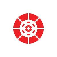 eps10 kit d'embrayage vecteur rouge icône art abstrait isolé sur fond blanc. symbole de plaque de disque d'embrayage dans un style moderne simple et plat pour la conception, le logo et l'application mobile de votre site Web