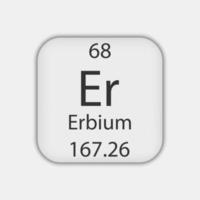 symbole de l'erbium. élément chimique du tableau périodique. illustration vectorielle. vecteur