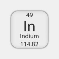 symbole de l'indium. élément chimique du tableau périodique. illustration vectorielle. vecteur