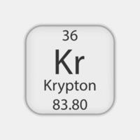 symbole du krypton. élément chimique du tableau périodique. illustration vectorielle. vecteur