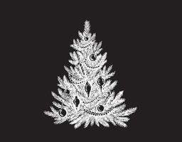 Sapin de Noël. illustration dessinée à la main. vecteur. vecteur