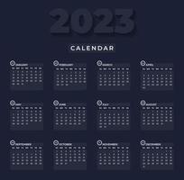 calendrier mural 2023 design, calendrier plat 2023, photos inspirantes minimalistes calendrier nature mensuel vecteur